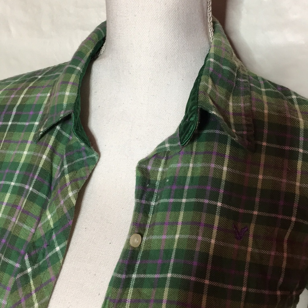 American Eagle Plaid Button Down Box15 - image 5